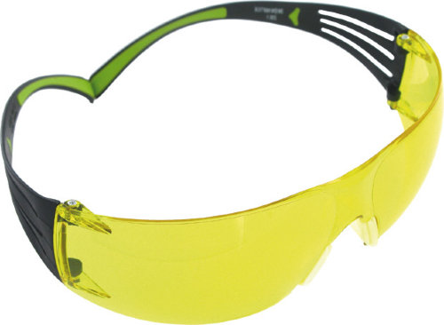 3M Schutzbrille gelb SecureFit400 Bügel schwarz grün PC gelb EN166 EN172 
