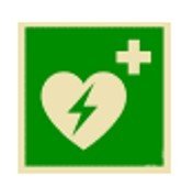 Schild Folie selbstklebend externer Defibrillator E010