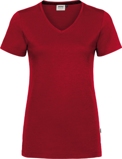 Hakro® Damen V-Shirt Cotton-Tec 169 / rot