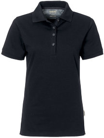 HAKRO Damen Polo 214 Cotton-Tec, schwarz