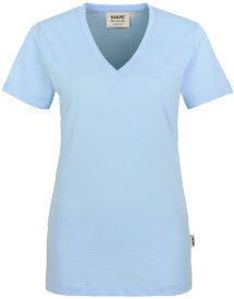 HAKRO Damen V-Shirt Classic 126, eisblau