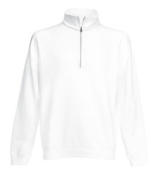 Fruit of the Loom Sweater Zip-Neck, weiß