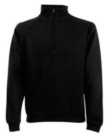 Fruit of the Loom Sweater Zip-Neck, schwarz