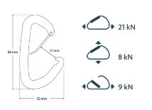 CAMP Safety Karabiner NANO 22 Technische Zeichnung