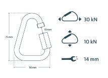 CAMP Safety Verbinder DELTA QUICK LINK Technische Zeichnung