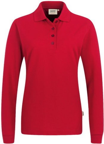 HAKRO Damen Polo 215 Langarm Performance, rot