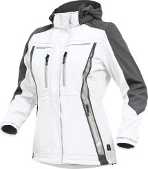 Leibwächter Damen Softshelljacke FLEX-Line, weiß/grau