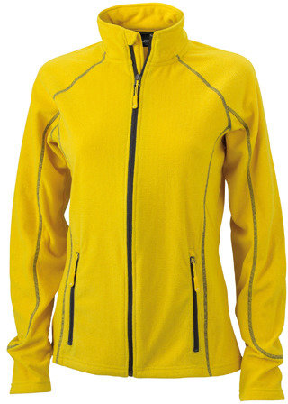 Damen Fleecejacke Structure, gelb/grau